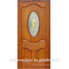 2016 últimos diseños puerta de madera modelo con vidrio de vidrio de madera puerta de diseño para la casa